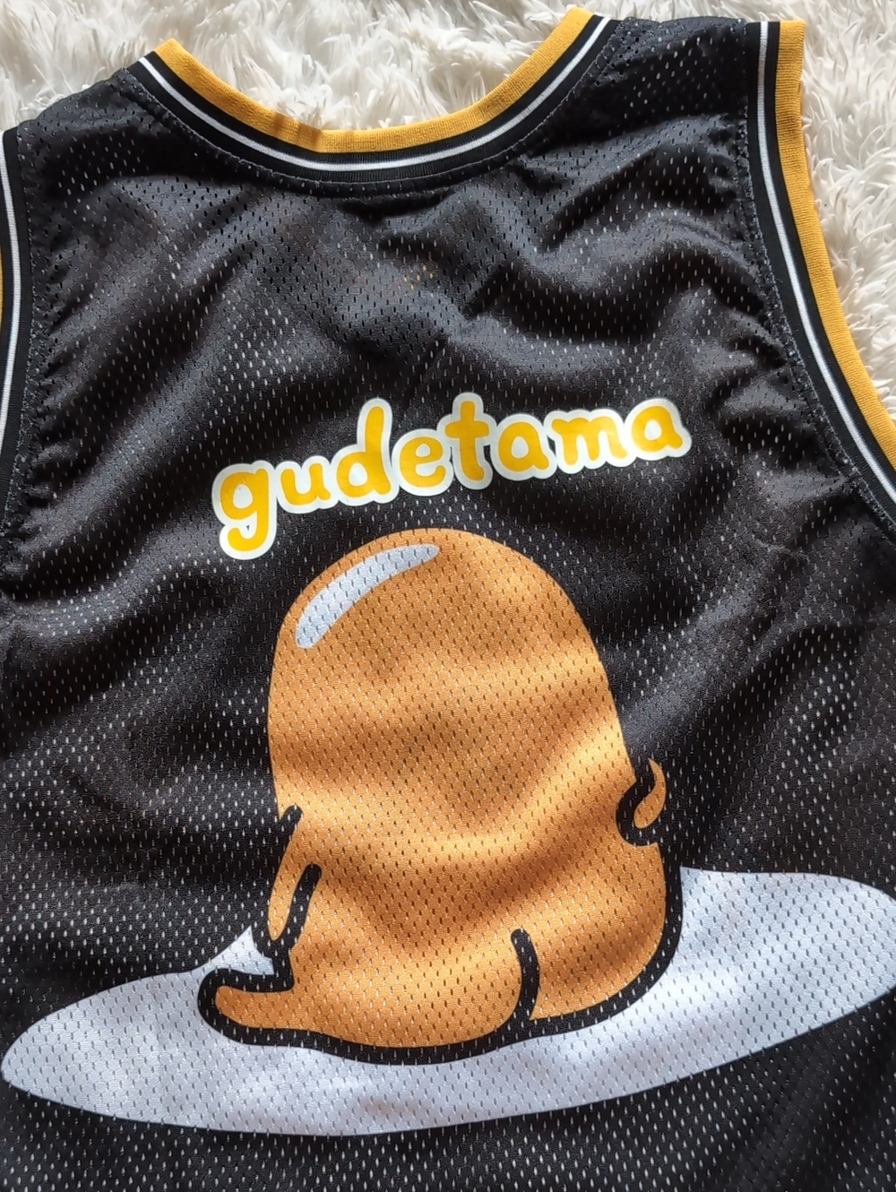 Blackmilk Sanrio Gudetama & Chill Basketball Mesh Jersey Tank Top Size Large - Picture 10 of 13